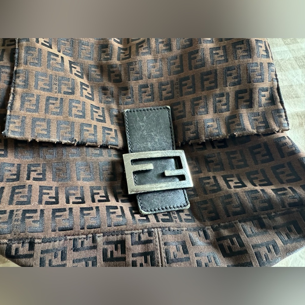 Vintage Fendi Monogram Brown and Black Messenger Bag - Picture 14 of 16